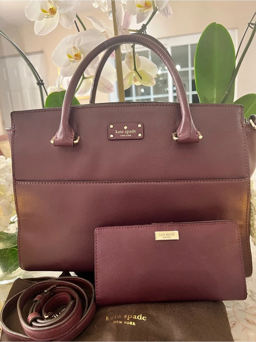 Kate Spade New York Grove Street Lana Plum Tote & Wallet Set